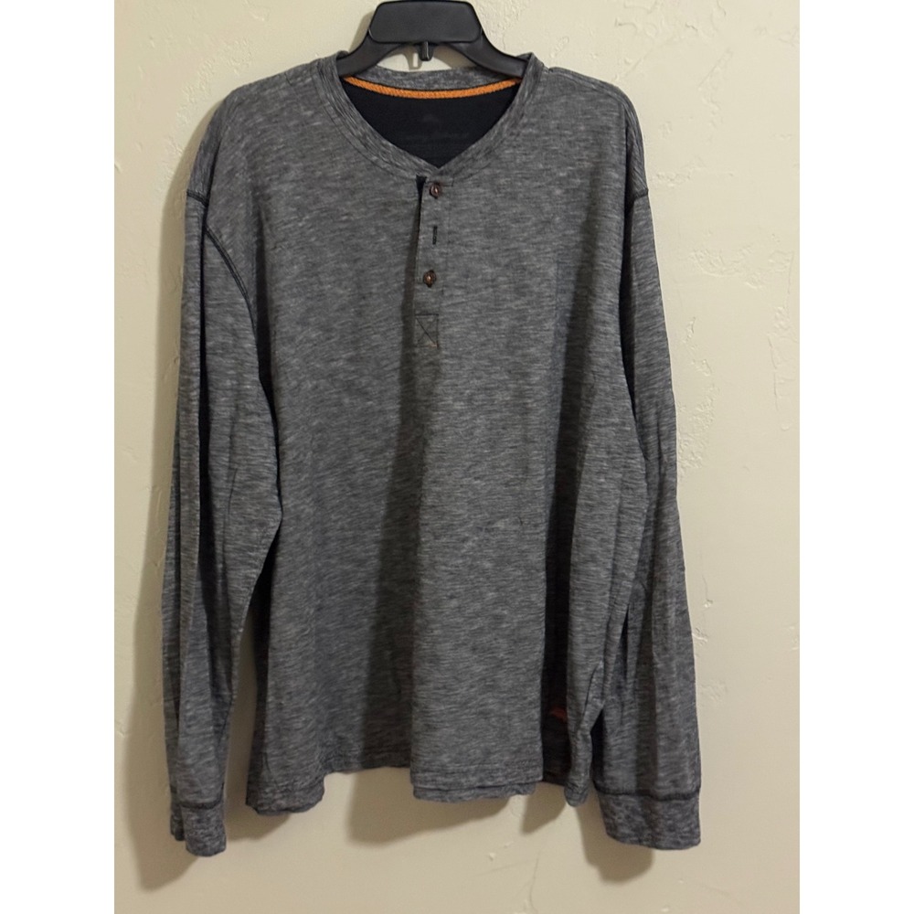Tommy Bahama Henley Long Sleeve Shirt Mens XL - Heather Grey